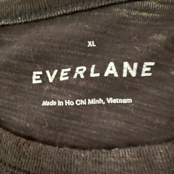 Everlane Cotton Slub Crew T-Shirt - XL Black - Picture 3 of 3